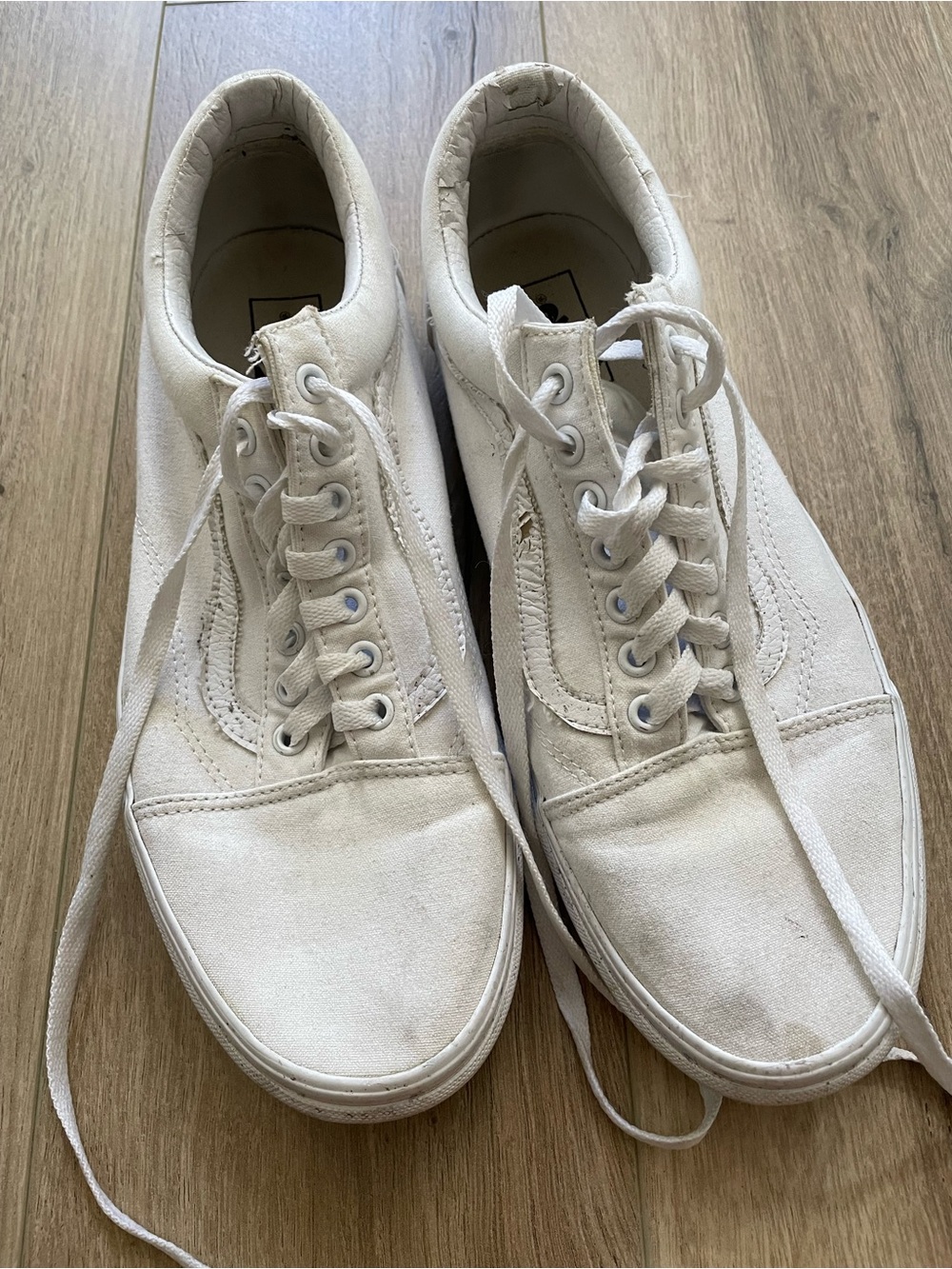 Vans old skol triple white off the wall sk8 era low canvas skateboard 11.5